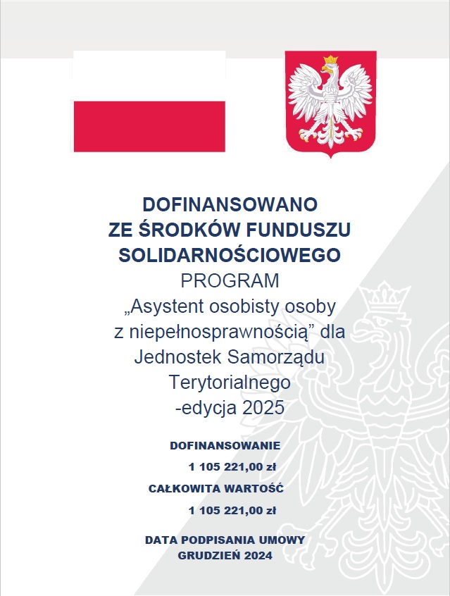 Informacja o źródle finansowania programu Asystent Osoby z Niepełnosprawnością w 2025 roku